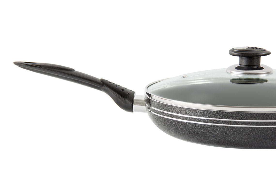 Frying Pan With Glass Lid - Induction Base - UNA - 24cm