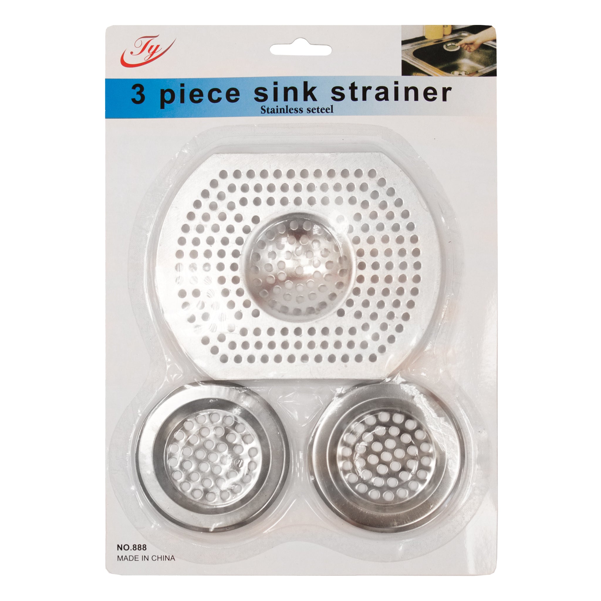Stainless Steel Sink Strainer - 3Pcs