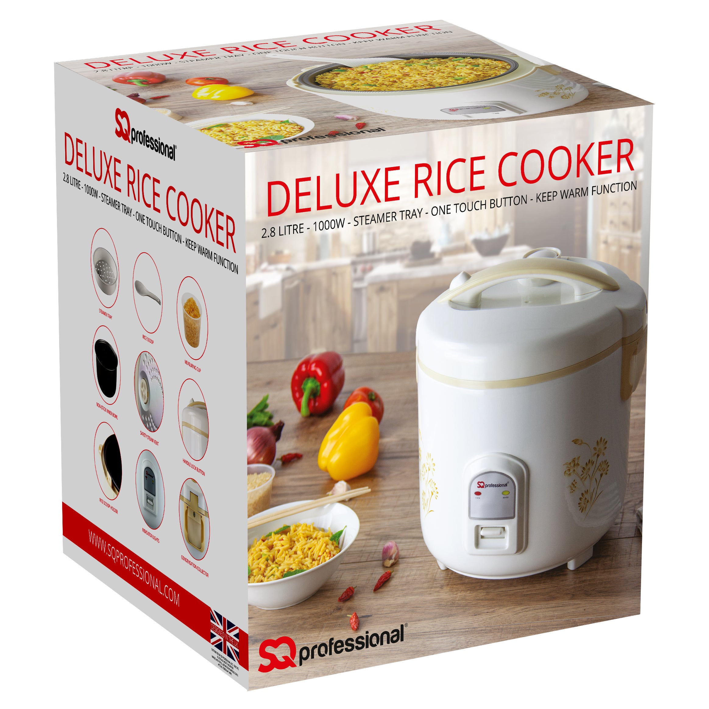 Electric Rice Cooker - DELUXE - White - 2.8 L