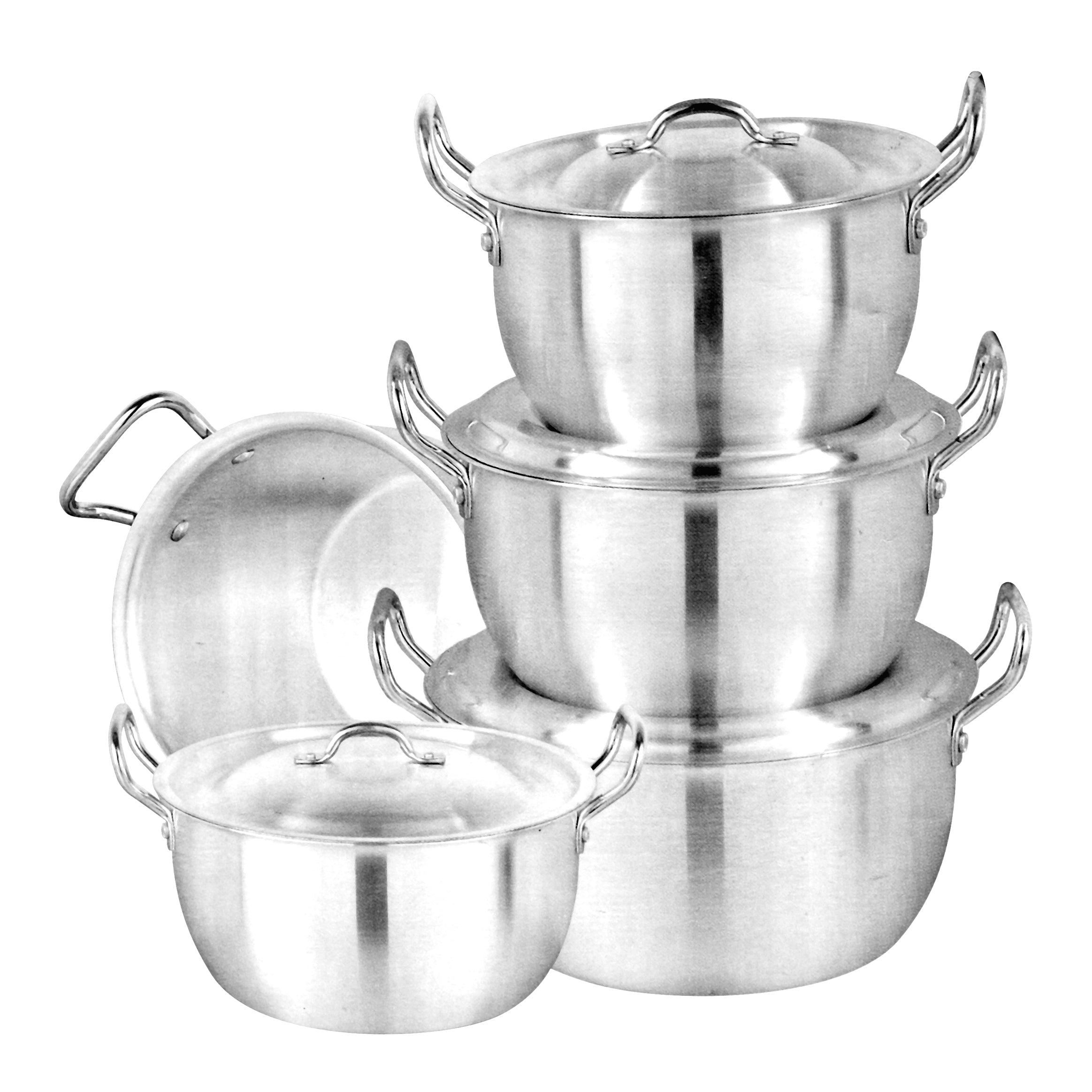 Aluminium Apple Pots - 5 Pcs Set