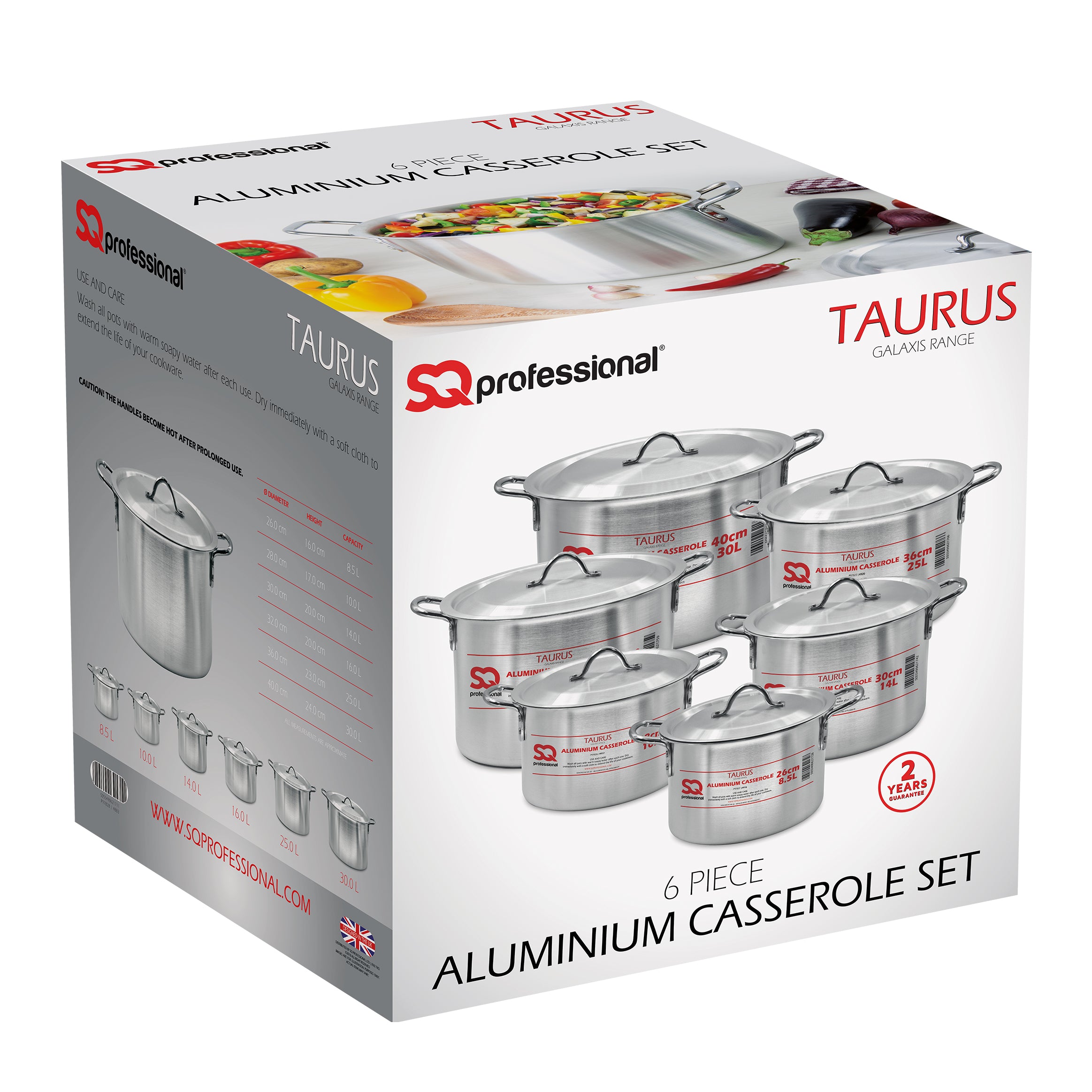 Aluminium Casseroles - TAURUS - 6 Pcs Set