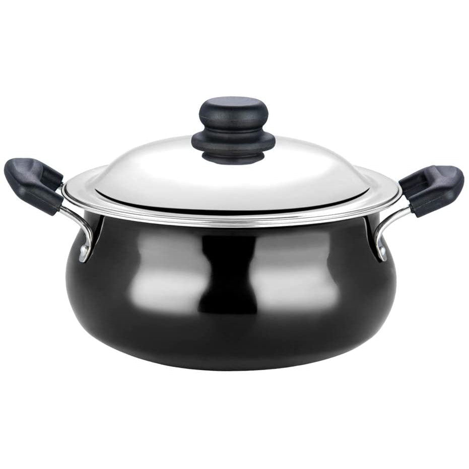 Hard Anodised Handi with Stainless Steel Lid - Pearl Black - Small 3.8L
