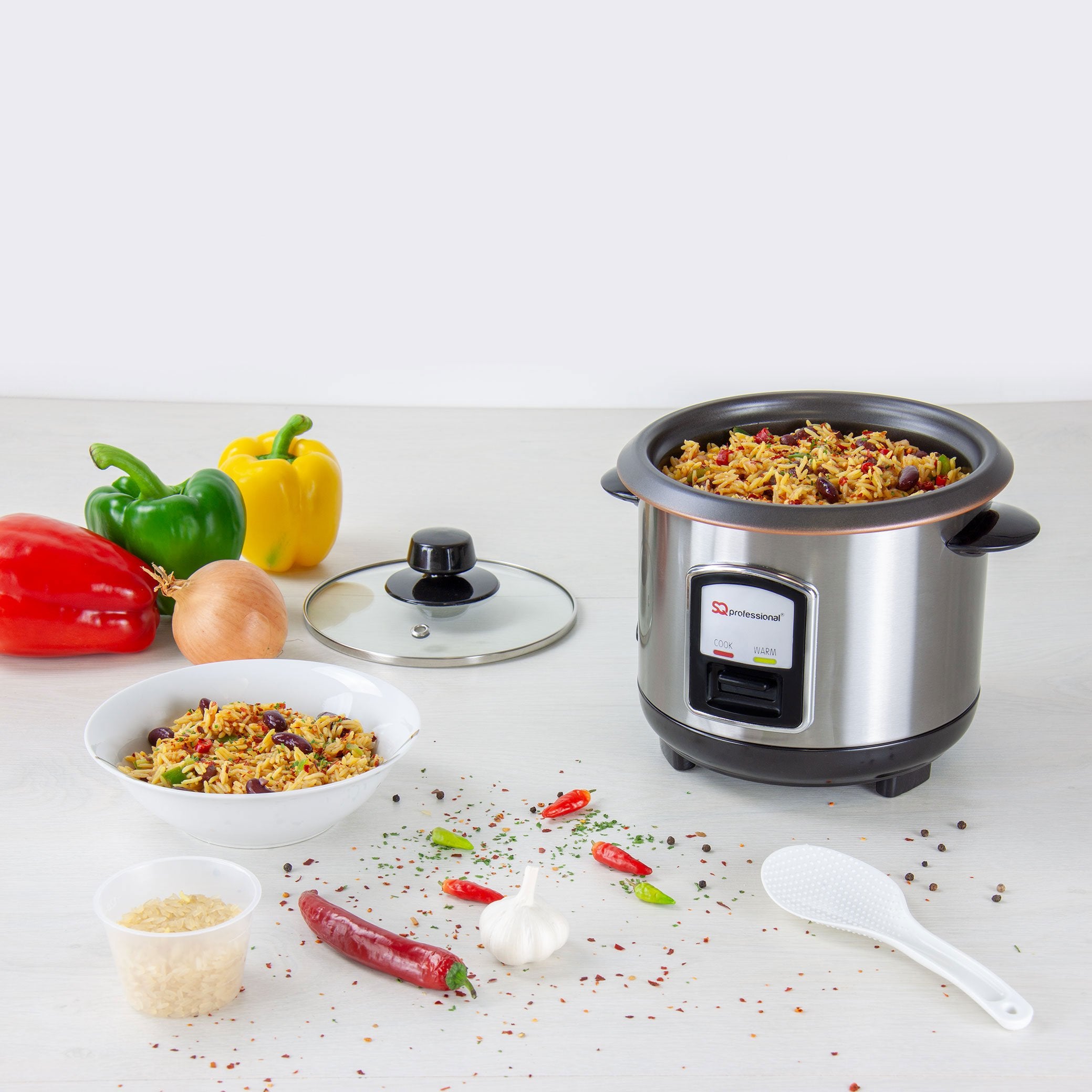Electric Rice Cooker - LUSTRO - Stainless Steel - 1.8 L
