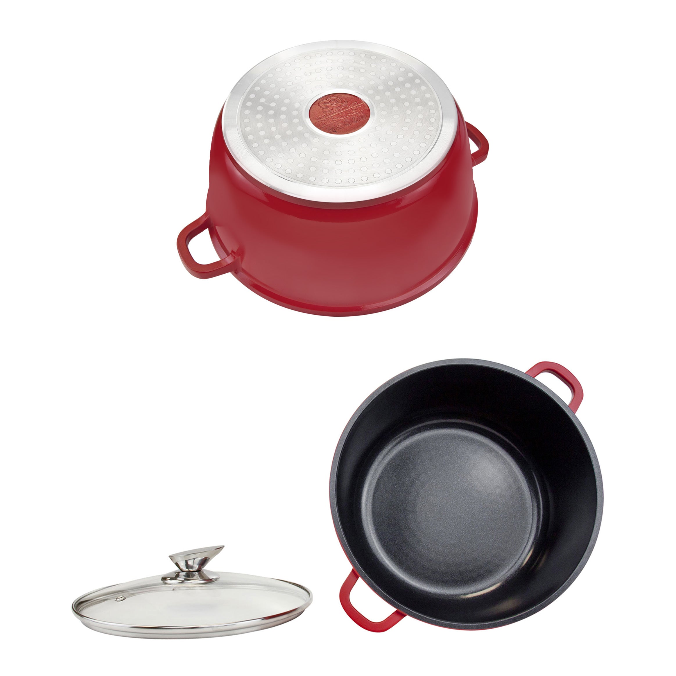Die Cast Stockpots With Induction - NEA - Red - 5 Pcs Set