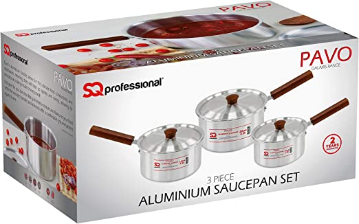 Large Aluminium Saucepans - 3 Pcs Set