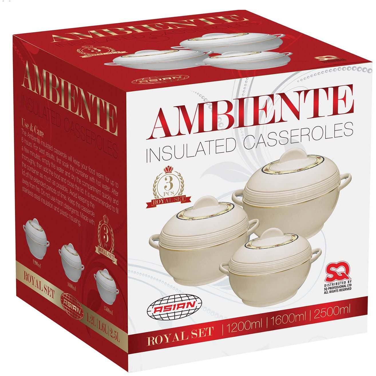 Large Hot Pots - AMBIENTE - Beige - 3 Pcs Set